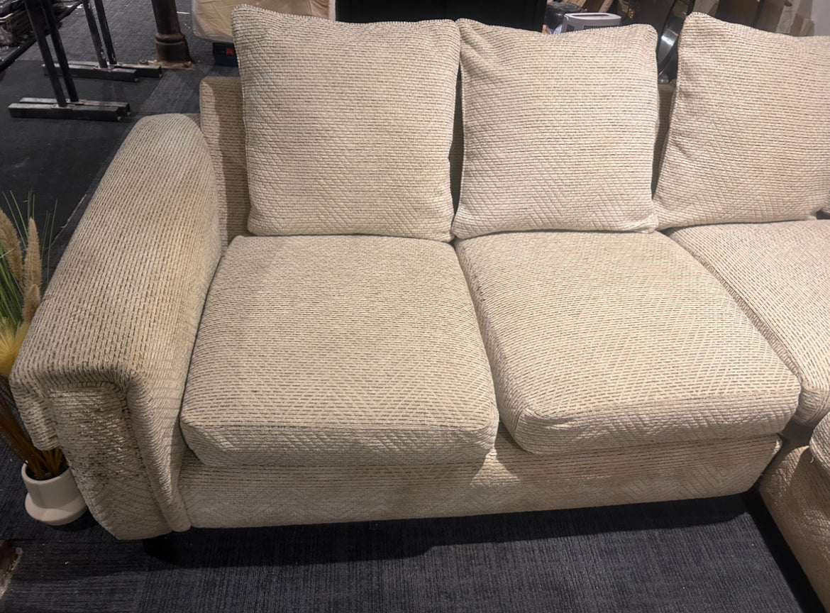 Corner Sofa & Footstool - Cream
