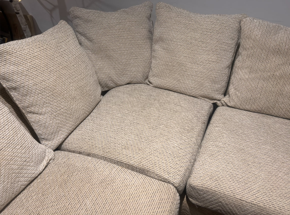 Corner Sofa & Footstool - Cream