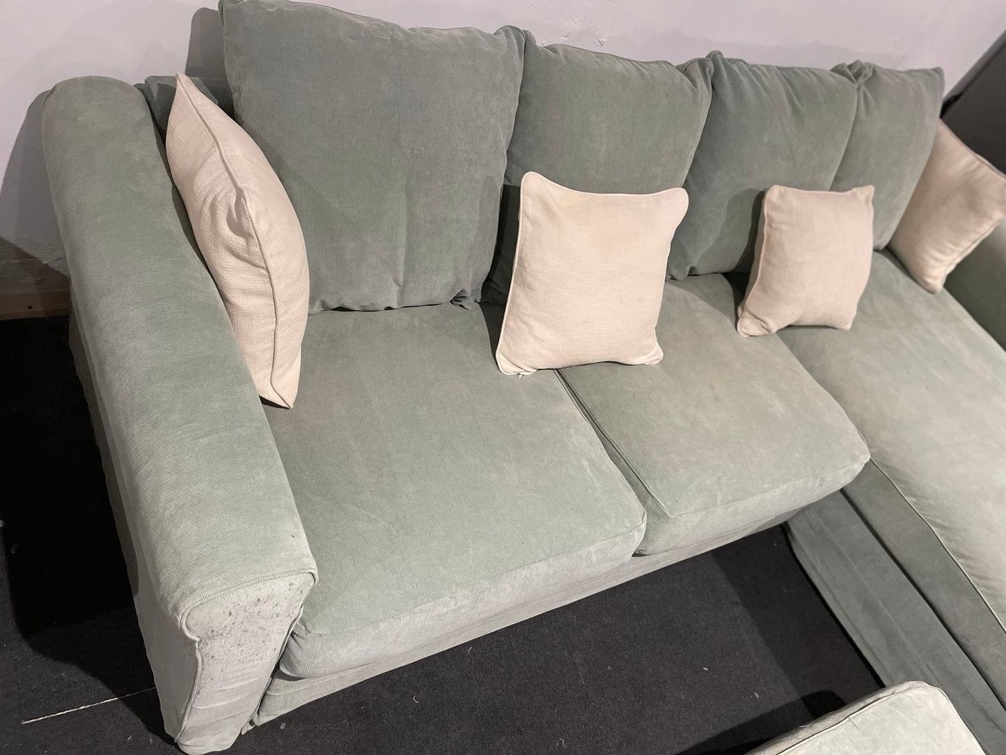 Corner Sofa Set w/ Storage - Peppermint Green